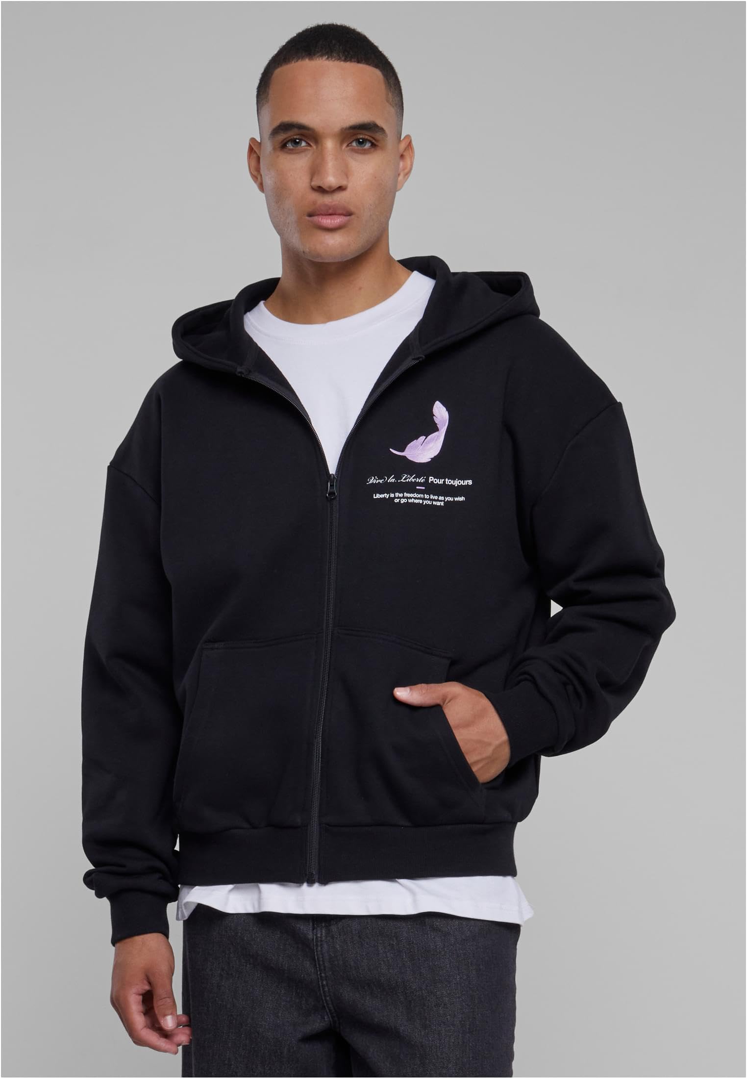 Mister tee Mt2477-vive La Liberte Heavy Oversize Zip Hoody Sudadera con Capucha Hombre