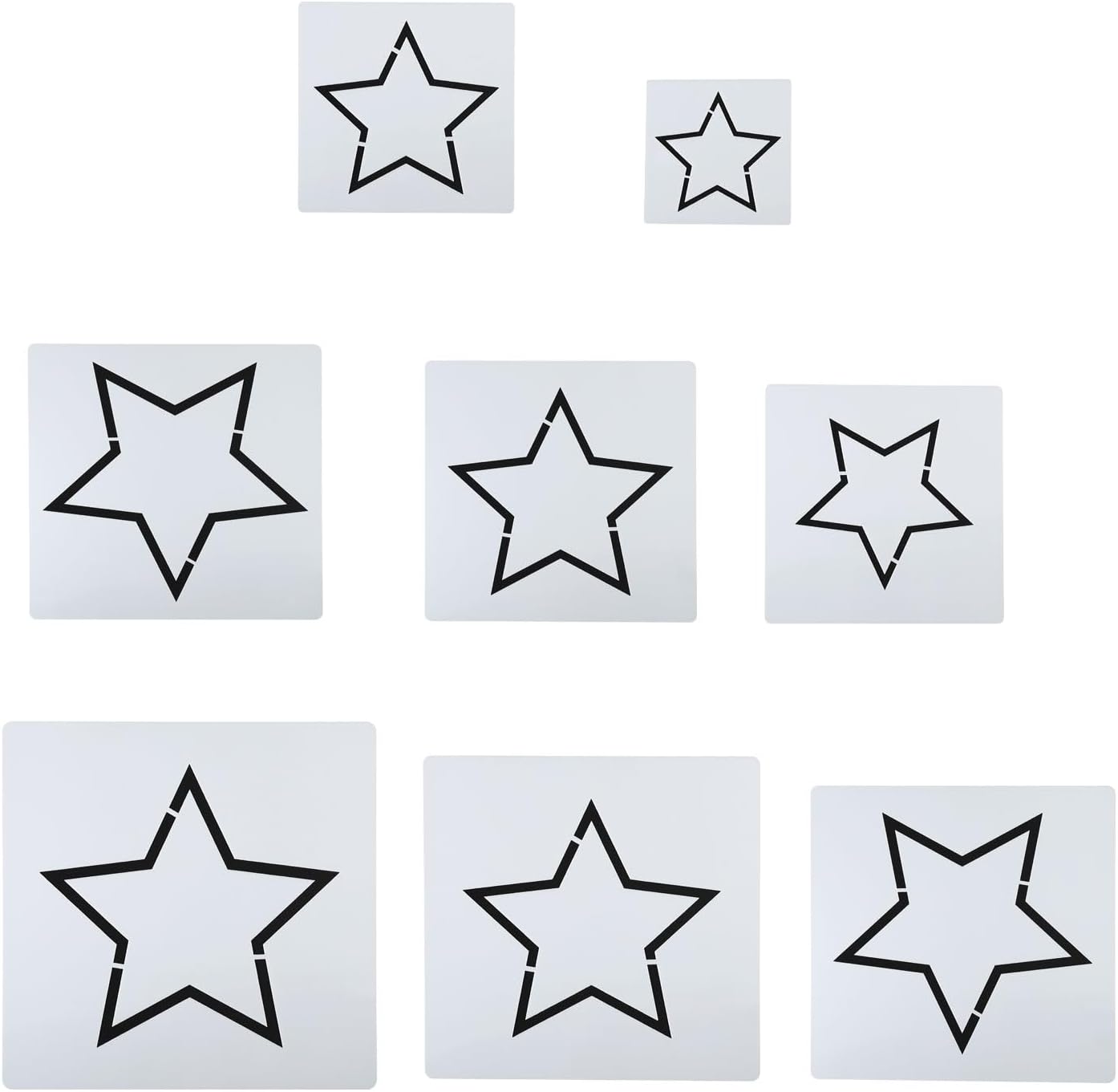 PATIKIL Star Painting Stencils, 8 Pack Reusable Stencil for Drawing on Wood Fabric Glass Wall
