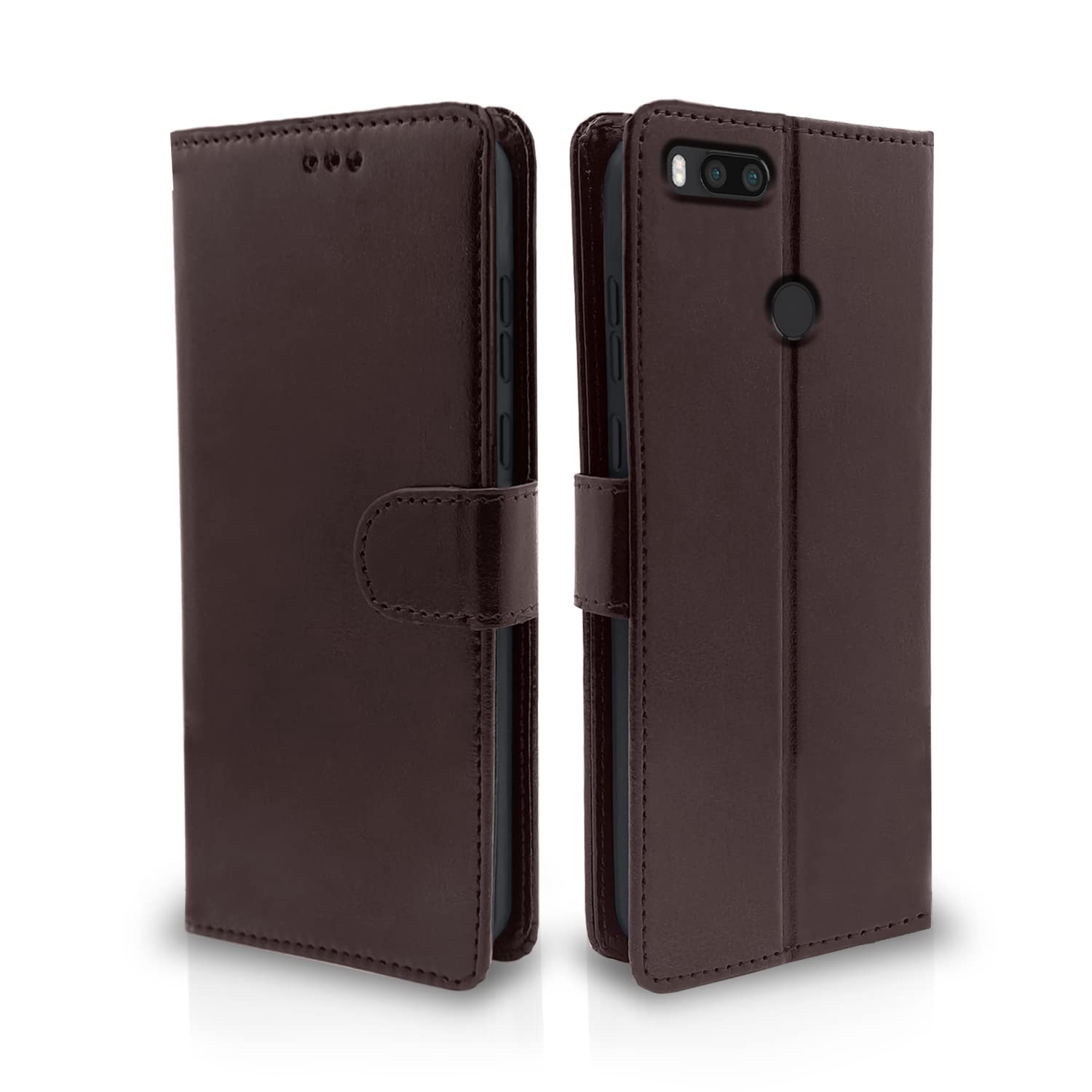 Pikkme Mi A1 Flip Case Leather Finish | Inside TPU with Card Pockets | Wallet Stand and Shock Proof | Magnetic Closing | Complete Protection Flip Cover for Mi A1 (Coffee) (B0BJJLFMNW) Amazon Price History, Amazon Price Tracker