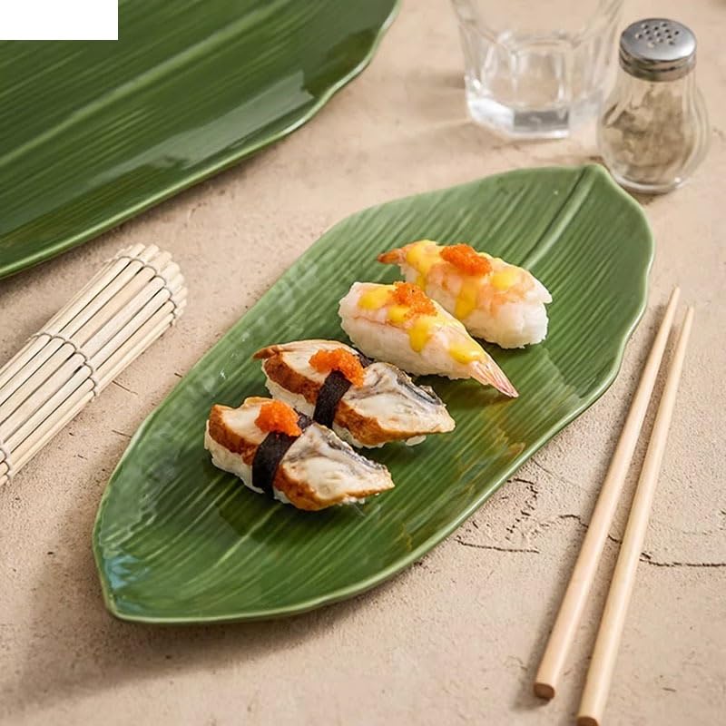Forniture Per Feste Piatto da pranzo in ceramica a forma di foglia creativa Piatto da sushi Piatto da dessert Piatti da snack Piatti da sashimi Stoviglie da ristorante Piatti Della Festa (Color : B 1