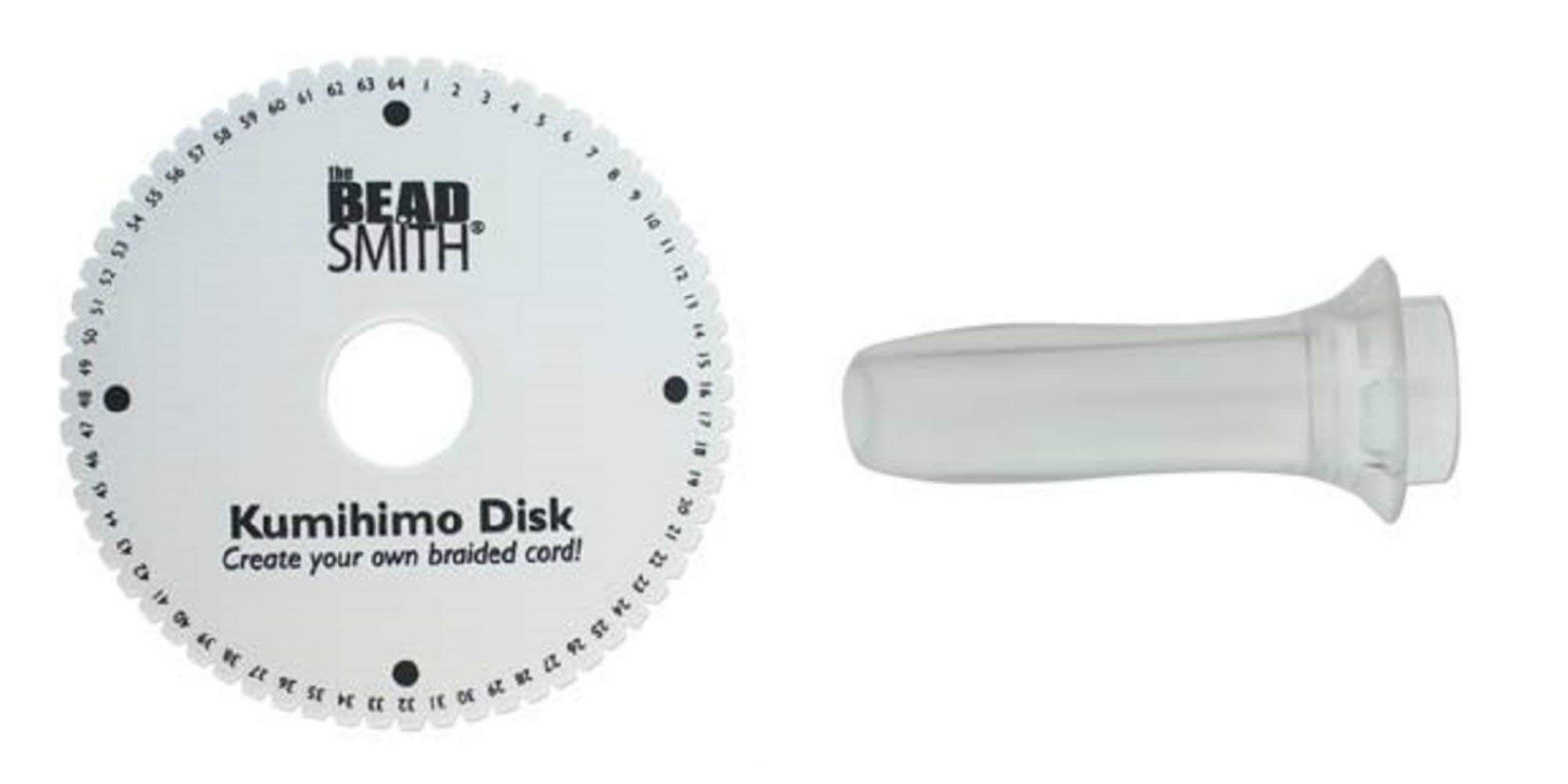 64 Slot Kumihimo Disk Plus Clear Kumihimo Handle.for use with up to 40 Strings! Extra Thick Foam for fine Threads, Wire & Beaded Kumihimo