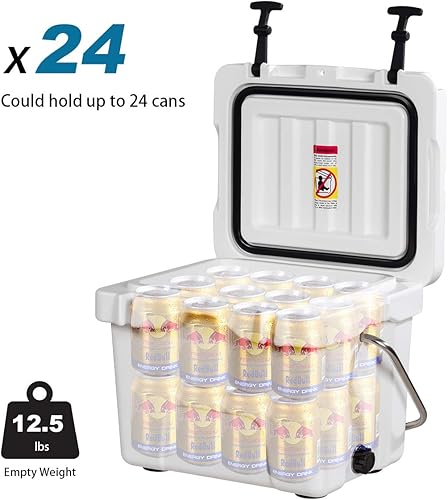 Miniatura 4 de Goplus Enfriador de 16 cuartos de galón, capacidad de 24 latas con 2 soportes para tazas, retención de hielo de 3 a 5 días, caja de hielo aislada