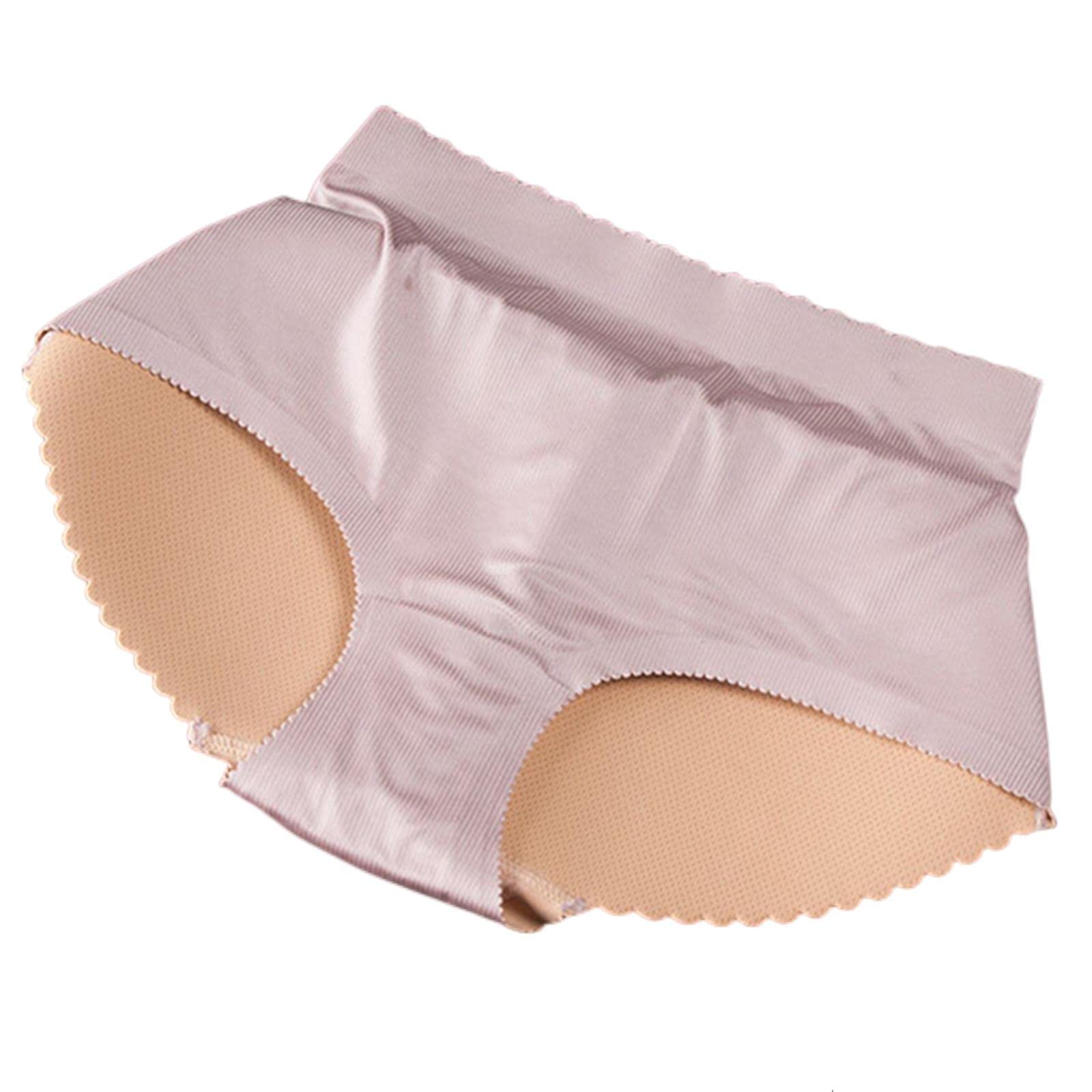 Shapewear Damen Schwammpads Höschen Mittlerer Taille Frauen Butt Lifter Unterwäsche Einteilig Gefälschte Butt Shaper Gesäß Enhancer-Khaki,XL