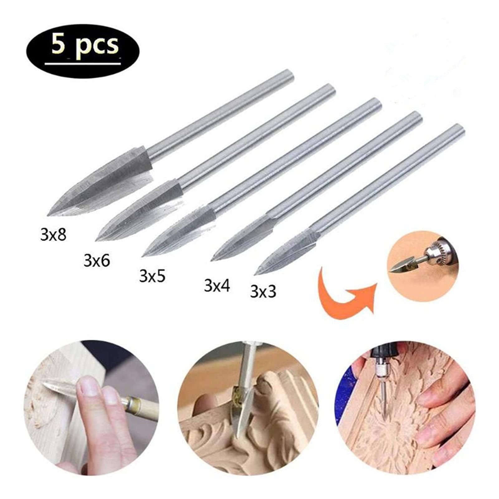 Eosnow Set Di Punte Da Trapano Svasatore Da 5 Pezzi In Acciaio Ad Alta Velocita Con 1 Chiave Esagonale Gratuita Per Lavorazione Del Legno E Carpenteria 85620489 - Foto 7