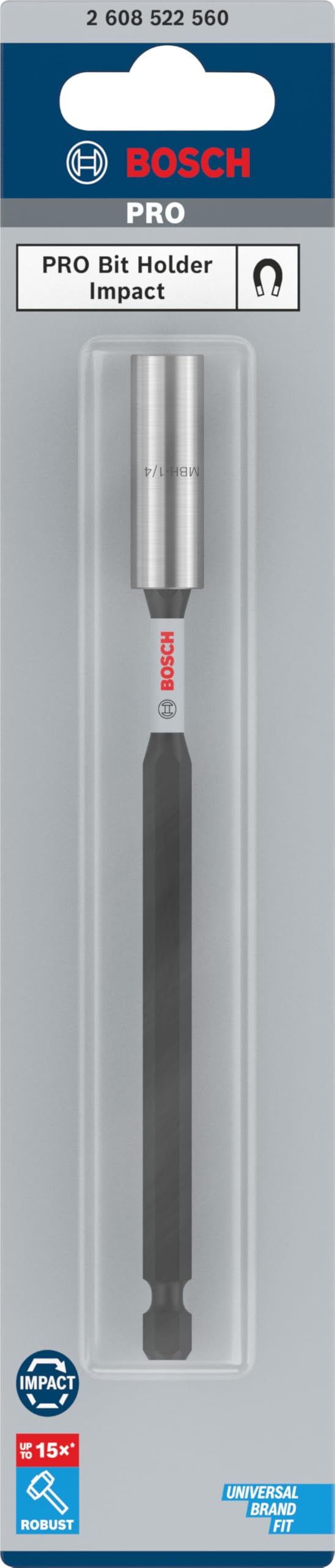Bosch 1x Portapuntas estándar PRO Impact (249 x 66 mm, Professional Accesorios Atornillador, Atornillador) 150 mm
