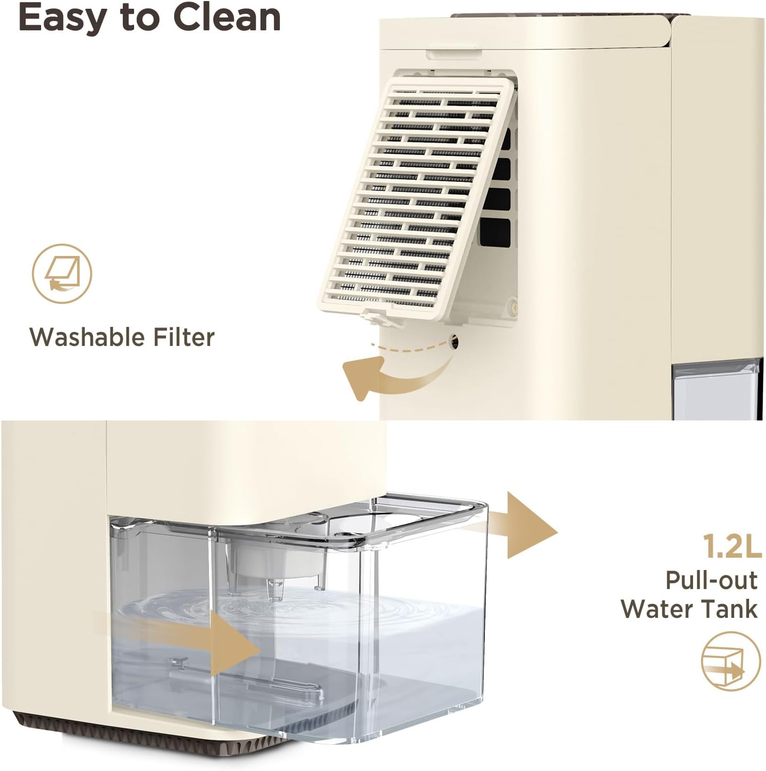 Heelay Dehumidifier water tank removal and filter access