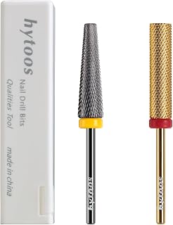 XF Super Long 5 in 1 Nail Drill Bits, F Gold Long Barrel Carbide Nail Bit, Electric File Tool Drills Manicure Accessories(2Pcs)
