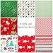 Aneco 40 Pieces Cotton Precut Fabric Christmas Printing Quilting Fabric Squares 9.8 Inches Different Pattern Sewing Patchwork Fabric Craft Hobby Fabric DIY Sewing Quilting Christmas DIY Fabric