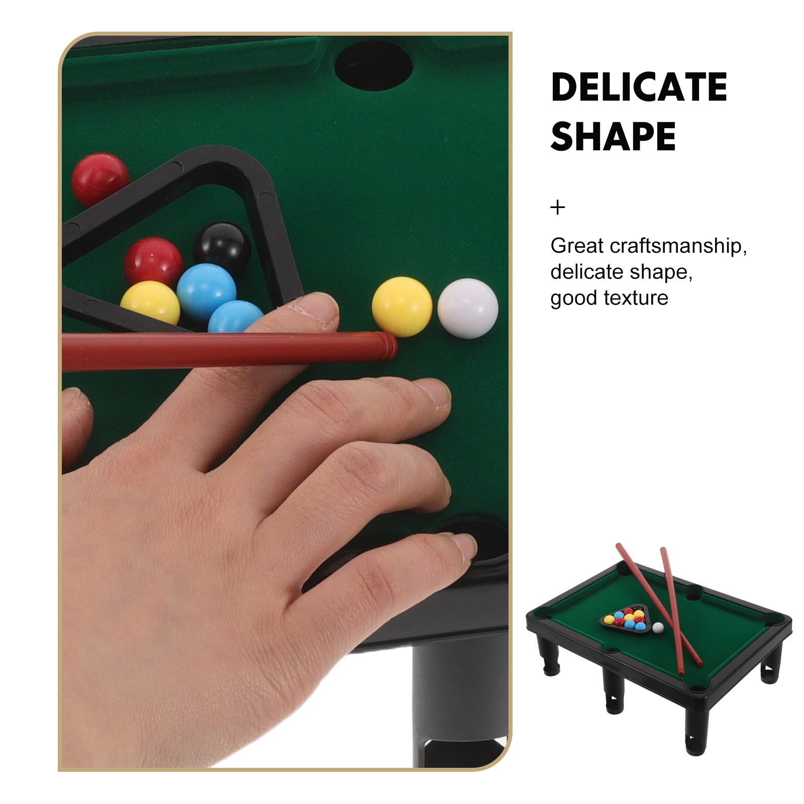 MAGICLULU Mini Billard de Table pour Garçon et Filles avec 11 Boules, 2 Queues et Triangle, Jouet Portable en Abs et Tissu Floqué, Optimisation D'espace et Sécurité Fiable pour Soirées Jeux