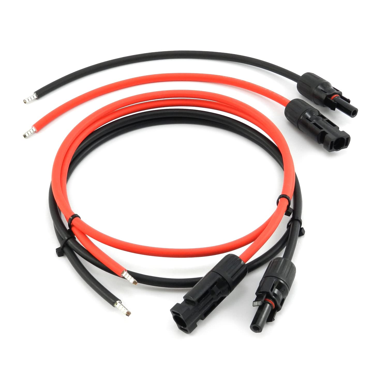 SOLARTRONICS Cable de conexión para regulador de Carga, 6 mm², Certificado, 45 m, Cable Solar Rojo/Negro, Incluye Enchufe Solar y Casquillo, Cable Adaptador para Panel Solar, Cable fotovoltaico,