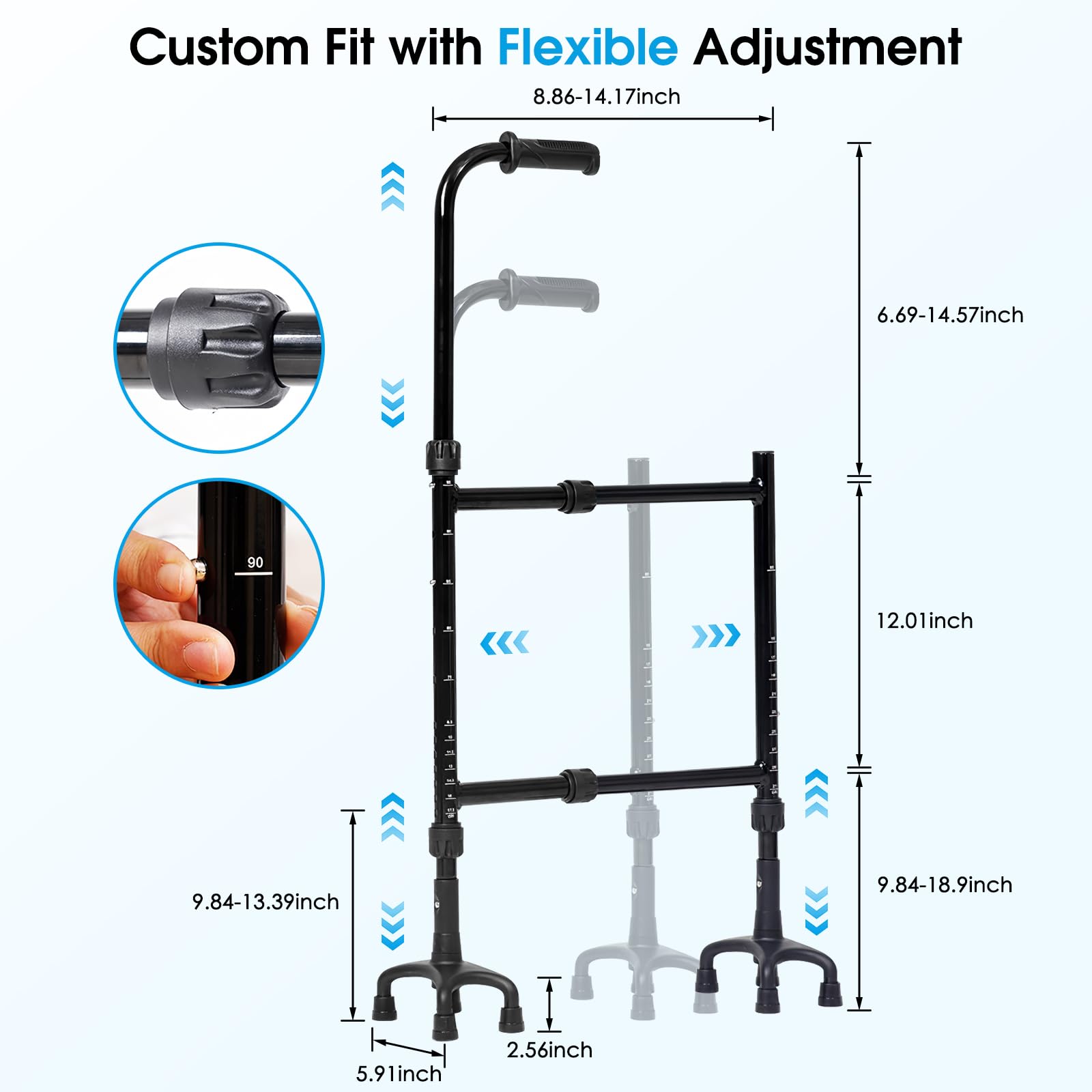 AMOVO Stair Climbing Assist Cane Adjustable Elderly Stair Lift Assist — Amazon image 3