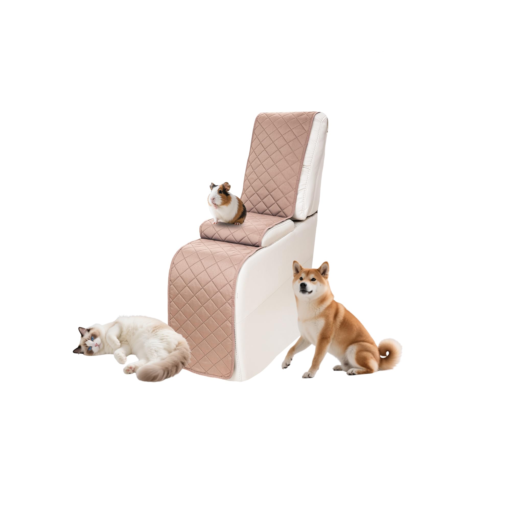 Sectional Reclining Couch Covers for L Shaped Sectional Sofa Recliner Console Cover 1 Piece Washable Corner Recliner Middle Console Slipcover for Pet Dog (Console Cover, Apricot)