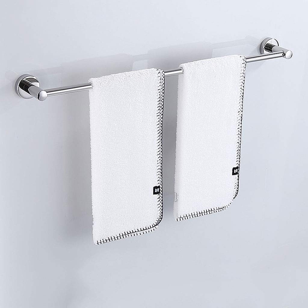 CAIFENG Bathroom Towel Holder，Stainless Wall Mounted Modern Chrome Towel Rail，Single Towel Rails Chrome (Color : Gray, Size : 60cm)