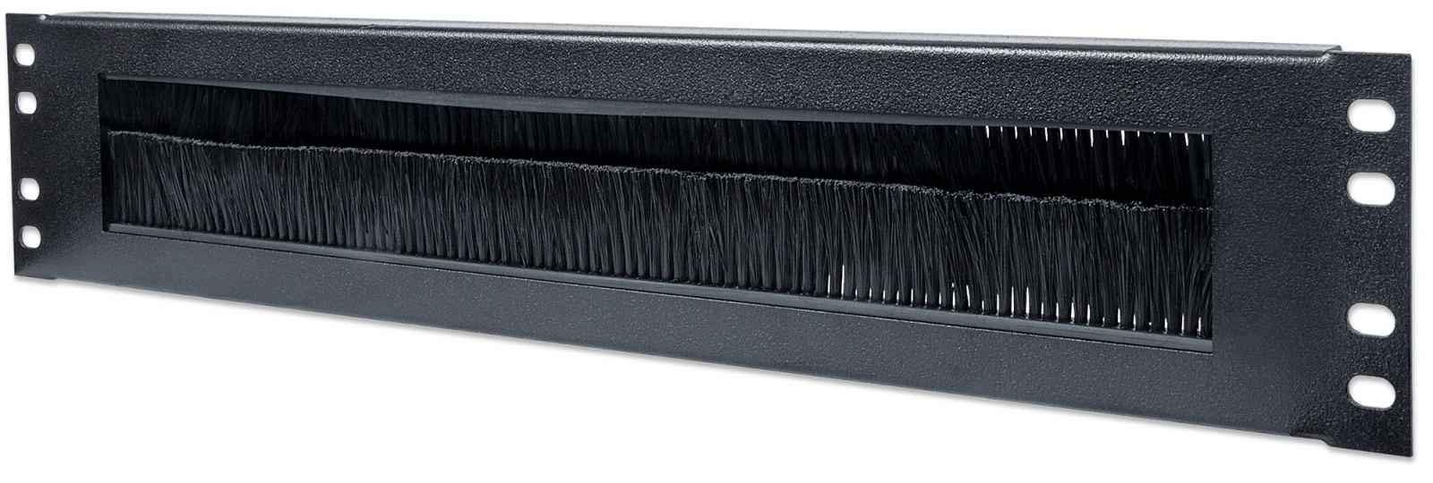 INTELLINET19 Inch Cable Entry Panel, 2U, with Brush Insert, Black