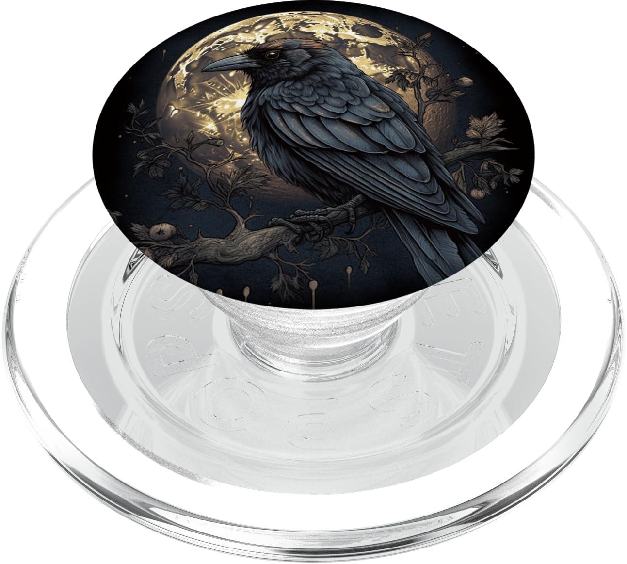 Moonlight Crow Aesthetic Moon Raven PopSockets PopGrip for MagSafe