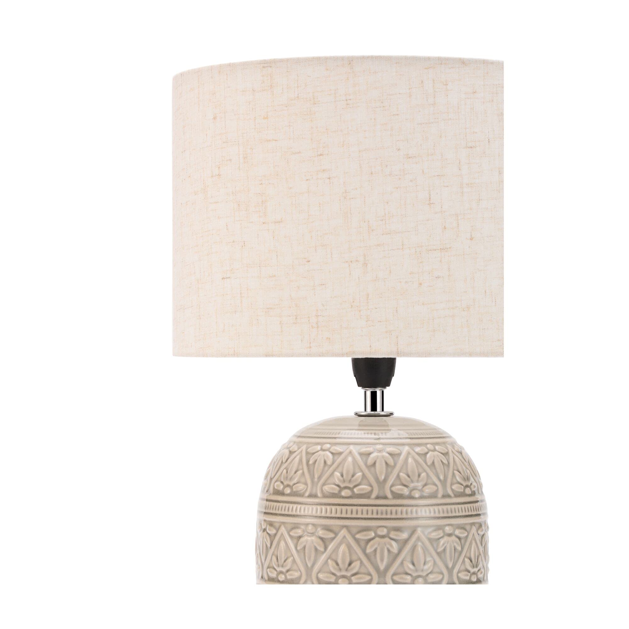 Lampa stołowa Pauleen 48223 Tender Pearl maks. 20 W wykonana ręcznie beżowy lampka nocna w stylu boho z tkaniny, ceramika E14