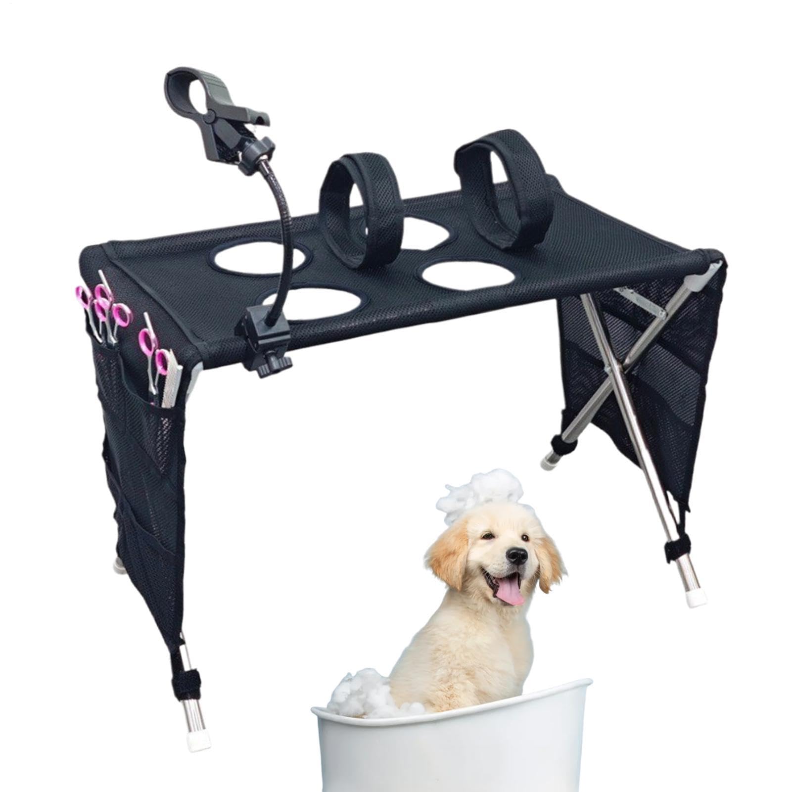 Tavolo Toelettatura Cani Supporto Bagno Pieghevole In Rete Traspirante Ad | Amaca per Toelettatura Cani Per Pulizia Orecchie, Taglio Pelo, Taglio Unghie, Bagno, Doccia, , Cuccio