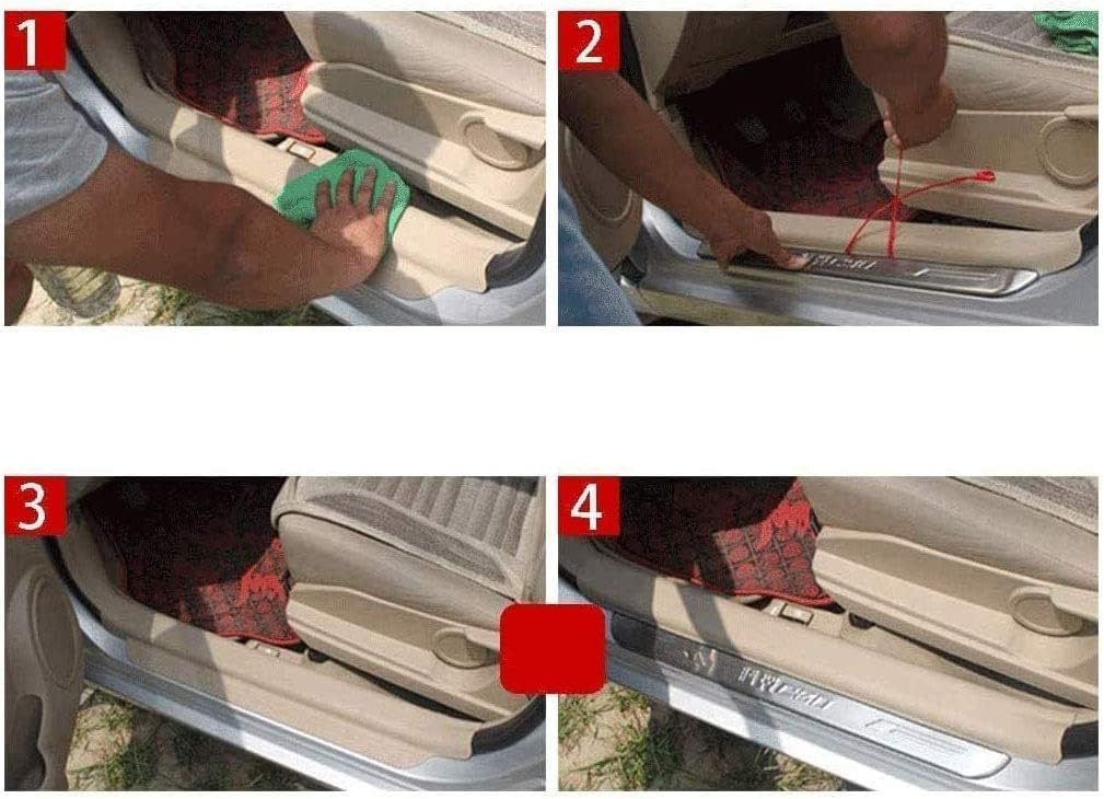 4 Pezzi Acciaio Inossidabile Battitacco per Auto Sticker per MG ZS 2017-2022 2023,Antiscivolo AntiGraffio Anti-Usura Auto Accessor.,A