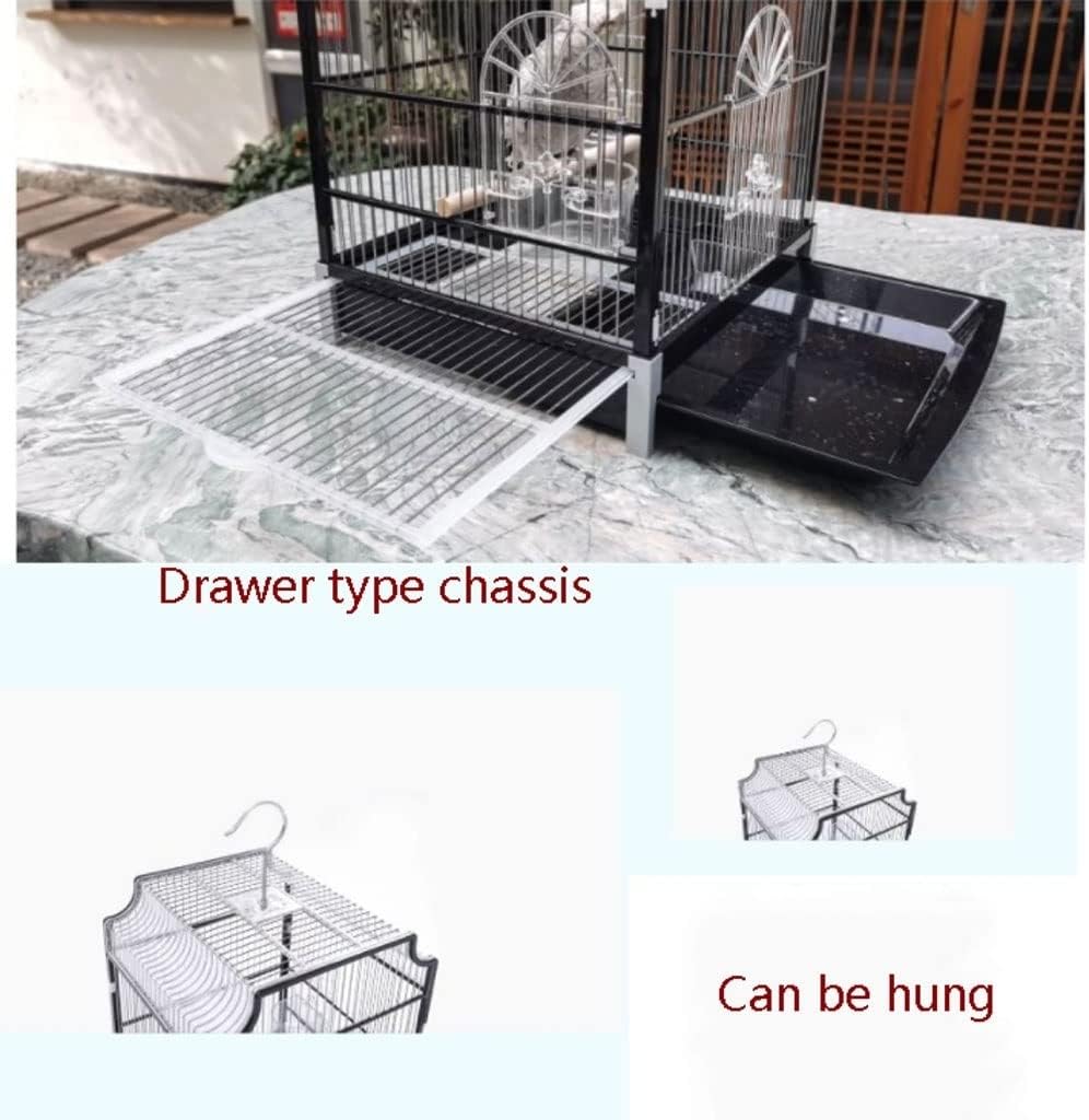 CABRIOLET Birdcages Bird Cages Wrought Iron Bird Parrot Cage Bird Cage with Stand for Parakeets, Parrots, Love Birds, Pigeons, Cockatiels, Macaws Parrot Parakeet Cage