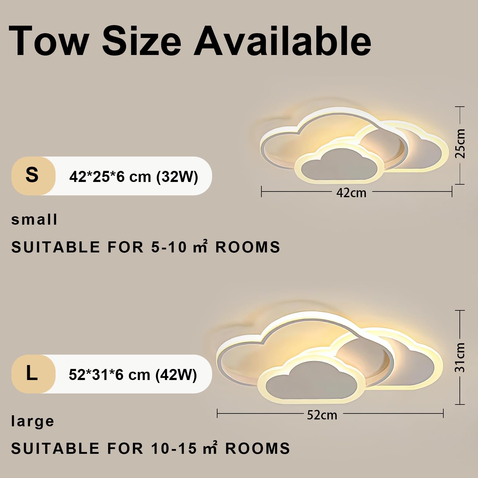 Plafoniera Led Soffitto, 32W Plafoniera Cameretta Bambini Dimmerabile, Lampadario Cameretta Creative Nuvola Lampade a Soffitto Cameretta Bambina per Soggiorno, Camera da Letto, Camera dei Bambini