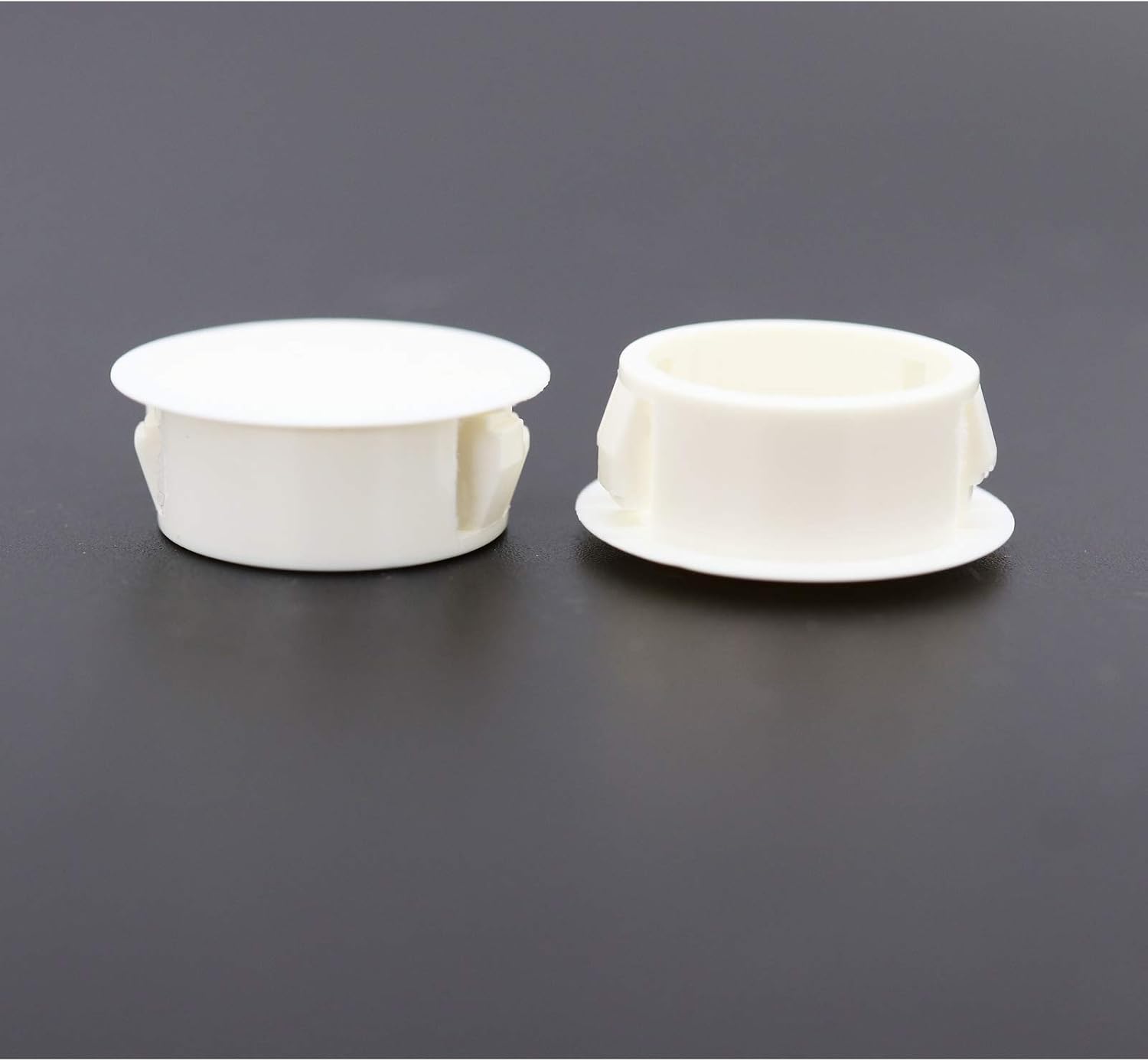 VictorsHome Hole Plugs Plastic 19mm (3/4") Fit for 18.5-19mm Diameter Locking Hole Tube, Flush Type Panel Insert End Caps Fastener Cover for Kitchen Cabinet Furniture White 25pcs