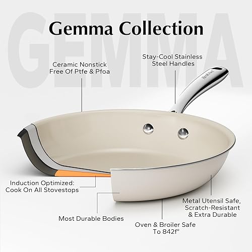 Miniatura 3 de Juego de sartenes antiadherentes, sartén de cerámica, sartenes no tóxicas para cocinar, juego de sartenes de cerámica de 8, 9.5 y 11 pulgadas, sin