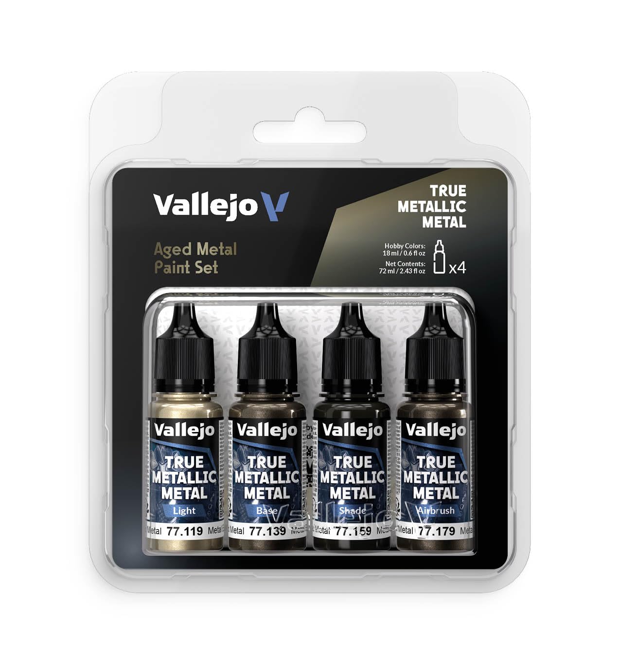 AGED METAL TRUE METALLIC METAL SET 4 COLORS 18 ML VALLEJO