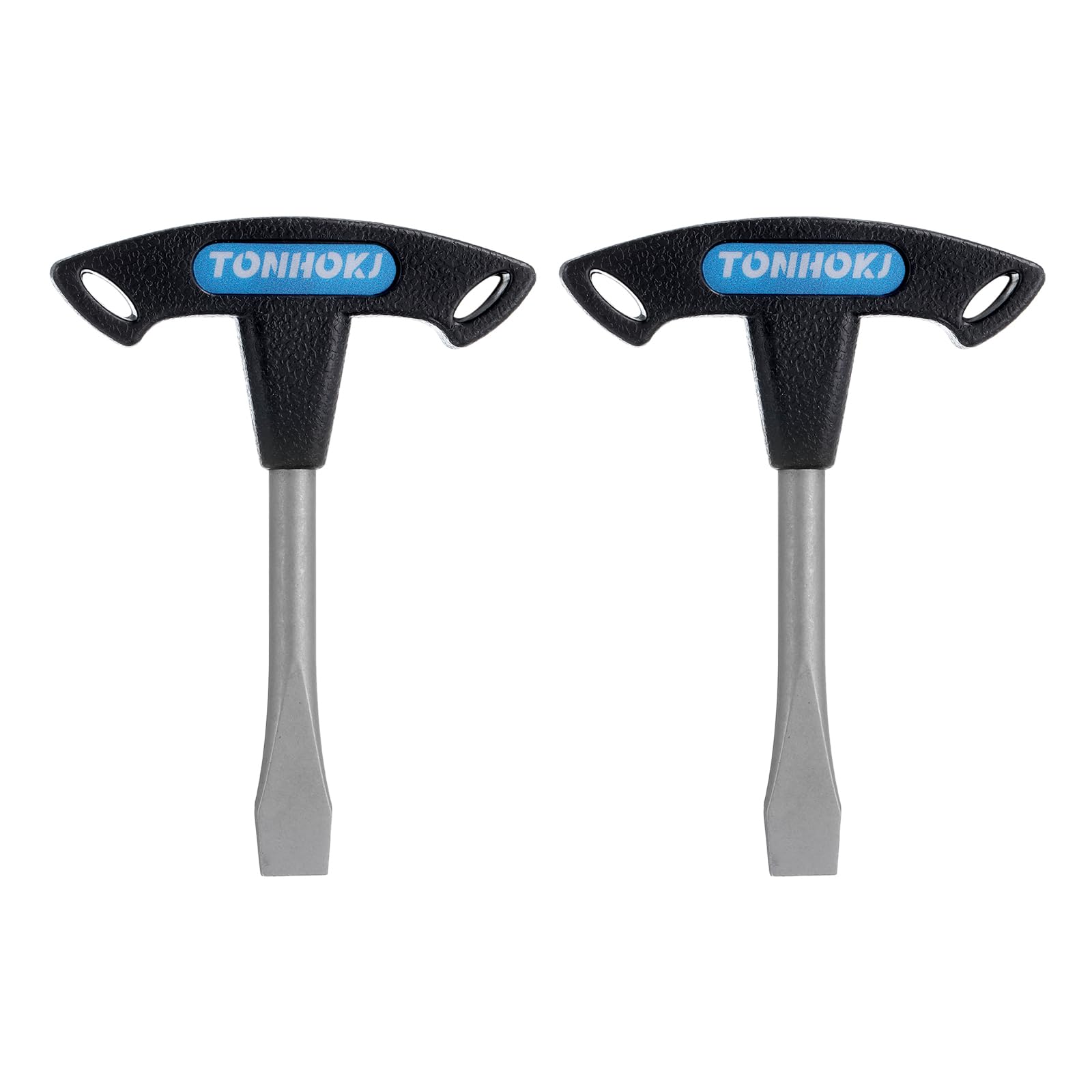 HARFINGTON 2pcs T Handle Flat Head Screwdriver 10mm T Handle Slotted Screwdriver with Plastic Handle for Slotted Screw Quick Release Plate Camera Tripod Monopod, Black