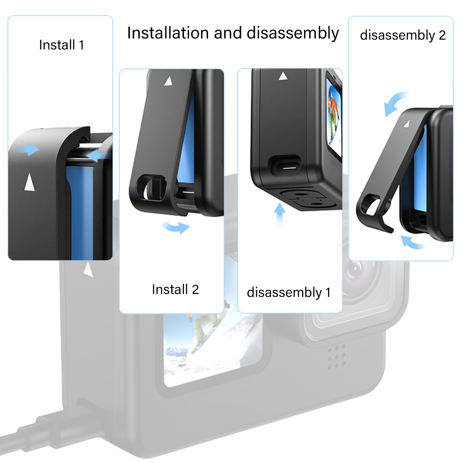 ABS Battery Covers Detachable Battery Lid for GoPro13/12/11/10/9/8 Cameras for Enhanceds Protections