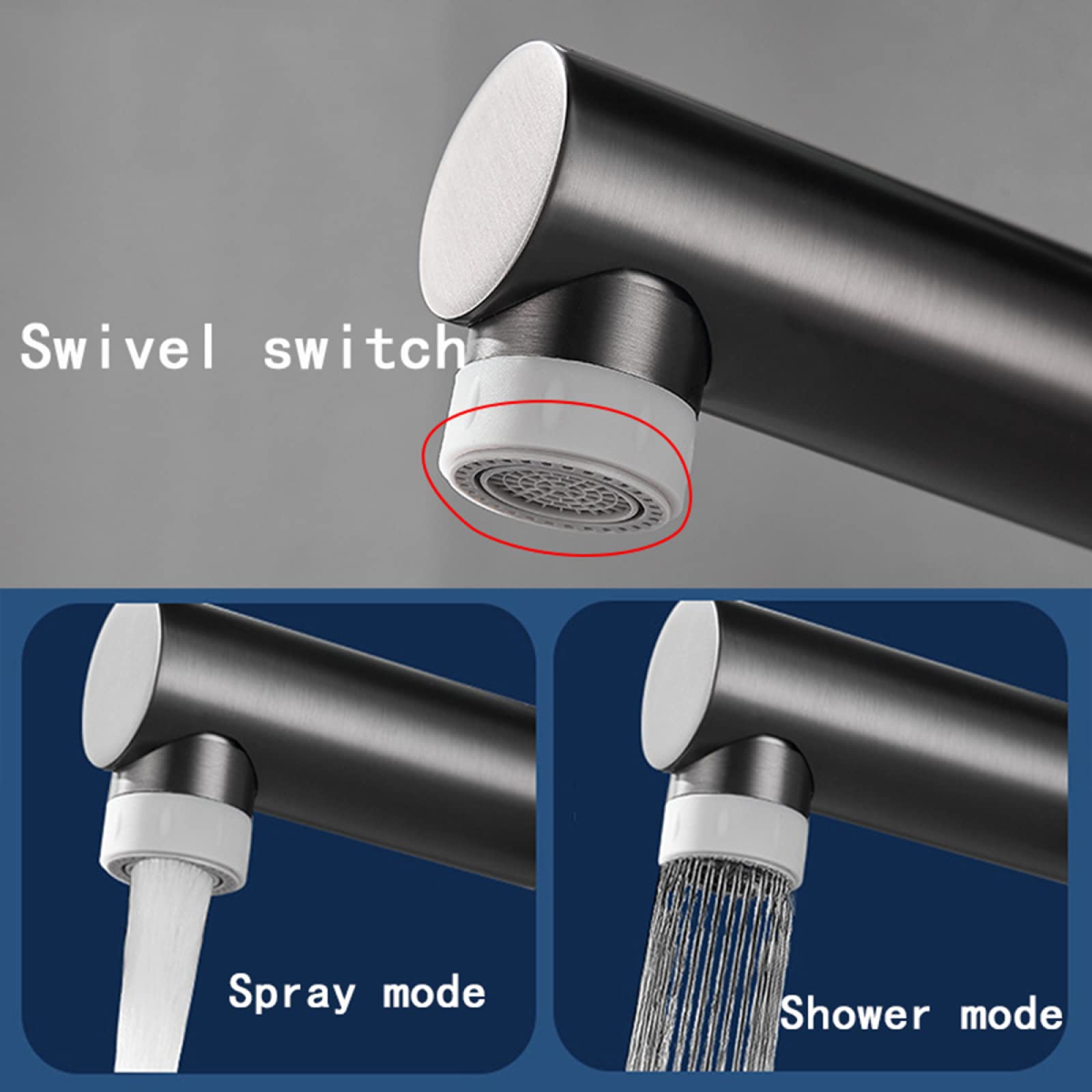 Robinet Salle De Bain Avec Douchette Extractible 2 Jets D'eau