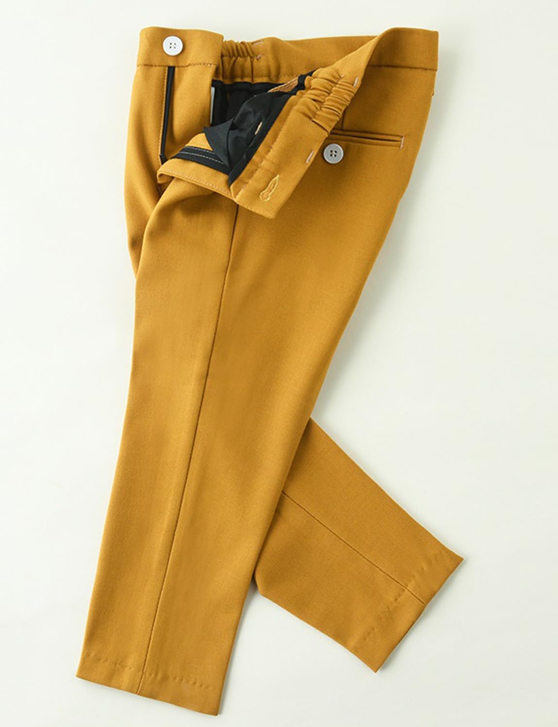 Jungen Solider Anzug Dreiteiliges Set Zweireihige Jacke mit V-Ausschnitt Weste und Hose
