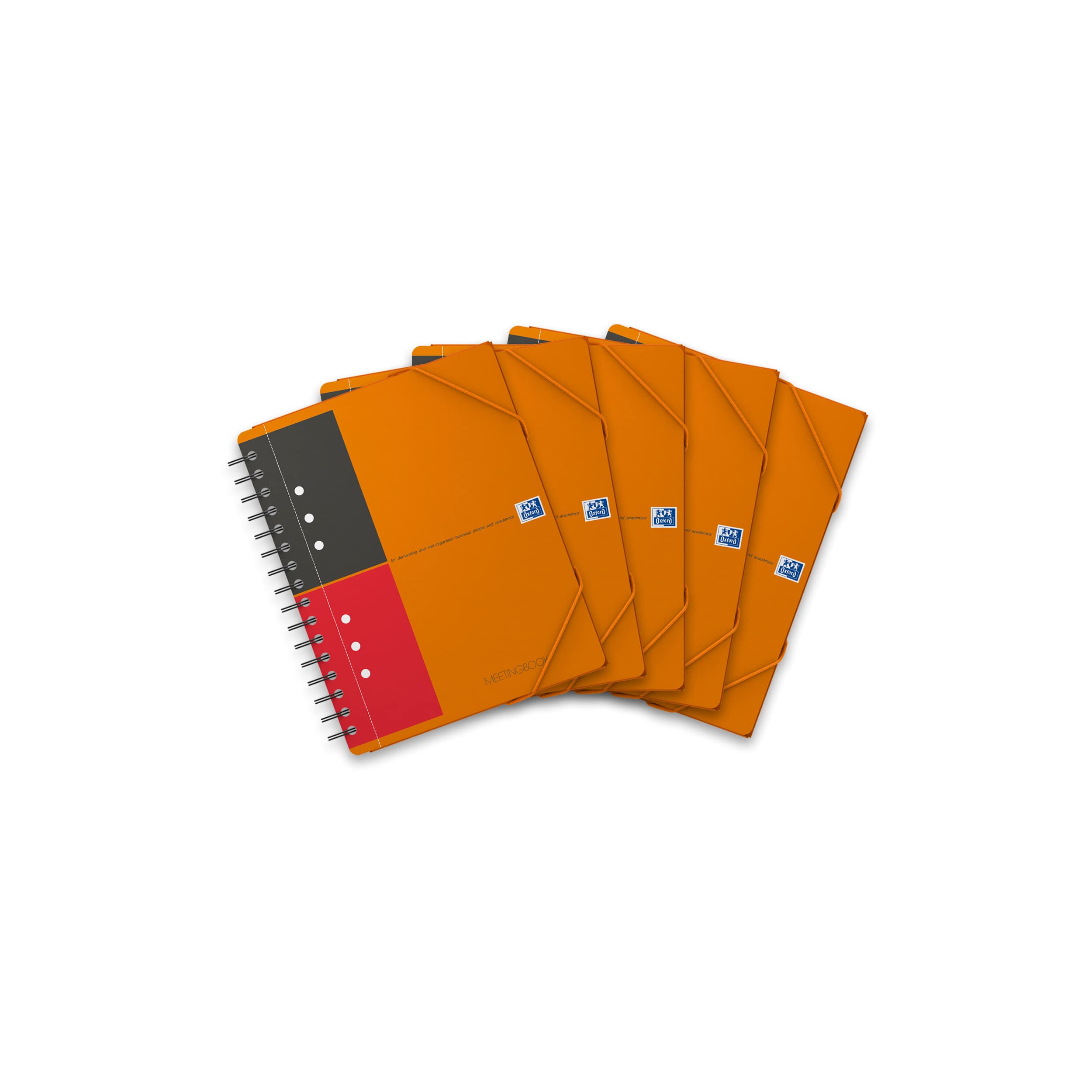 Oxford International - Agenda espiral, rayado con borde doble, 160 páginas, formato A5, paquete de 5