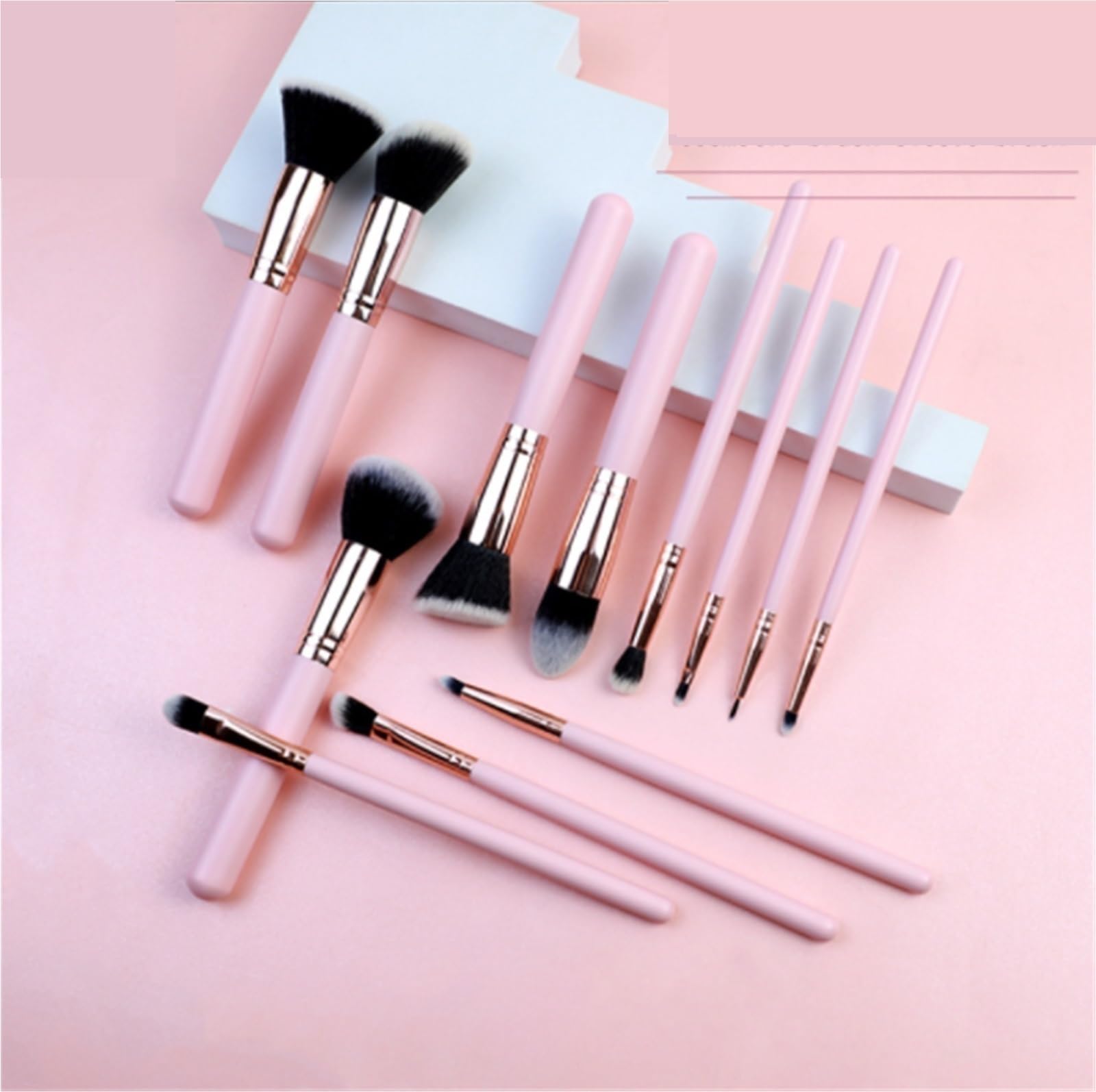 Pinselset Makeup Make-up-Pinsel Mit Rosa Holzgriff, Gesichtskontur-Lidschatten-Concealer-Make-up-Pinsel-Werkzeug Eyeshadow Pinsel(Pink)