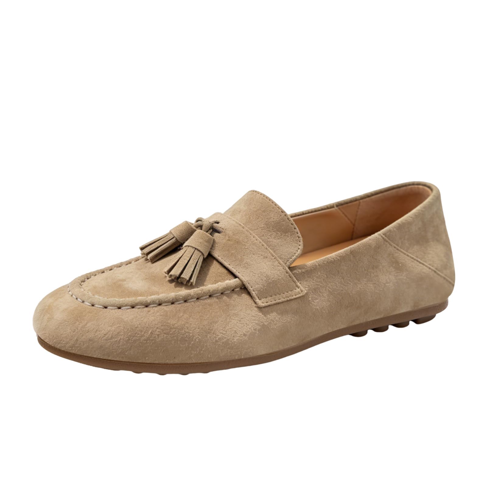 Milu Misen Women's Leather Tassel Moccasin Loafers Comfortable Driving Shoes...