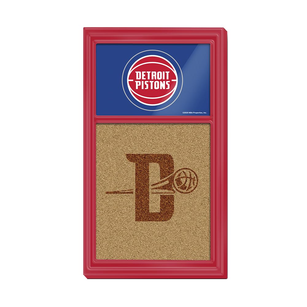 The Fan-Brand NBA Detroit Pistons: Dual Logo - Cork Note Board- Sports Decor for Home, Game Room, Fan Cave & Garage - USA Made