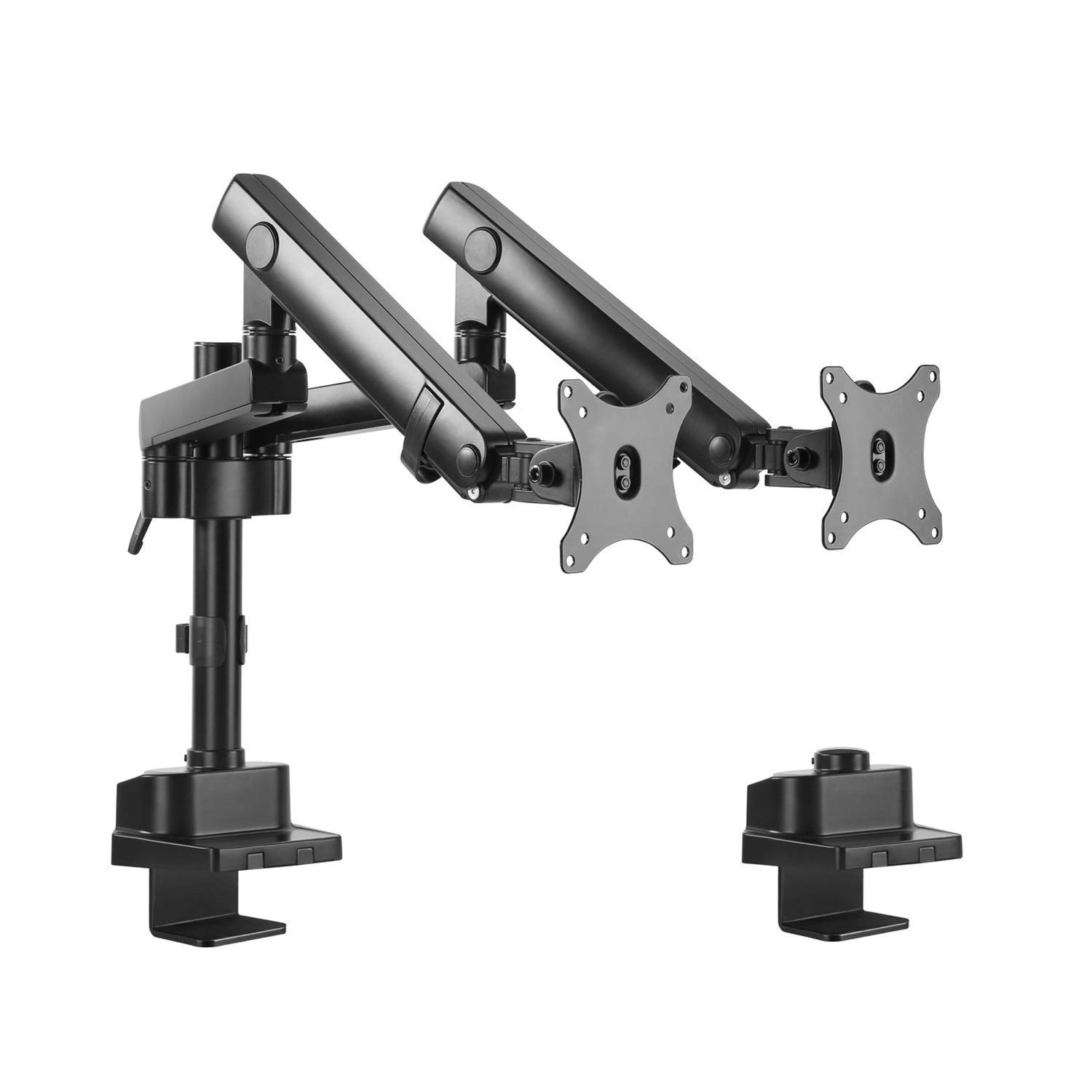 Maclean MC-812 2-Fach Monitorhalter mit Gasfeder Tischhalterung Monitorarm Monitorständer VESA 75x75 100x100 17"-32" Für 2 Monitore