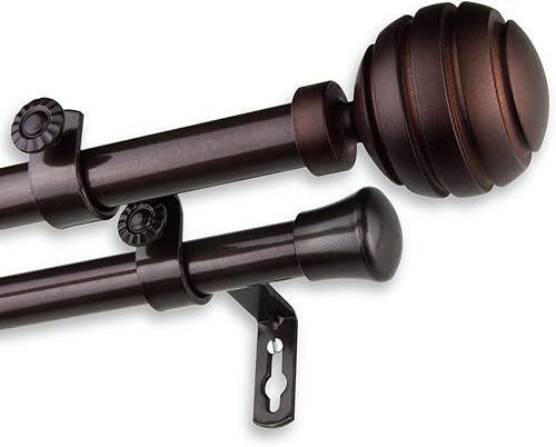 Miniatura 10 de Rod Desyne Poise - Barra de cortina doble, 28-48 pulgadas, latón antiguo