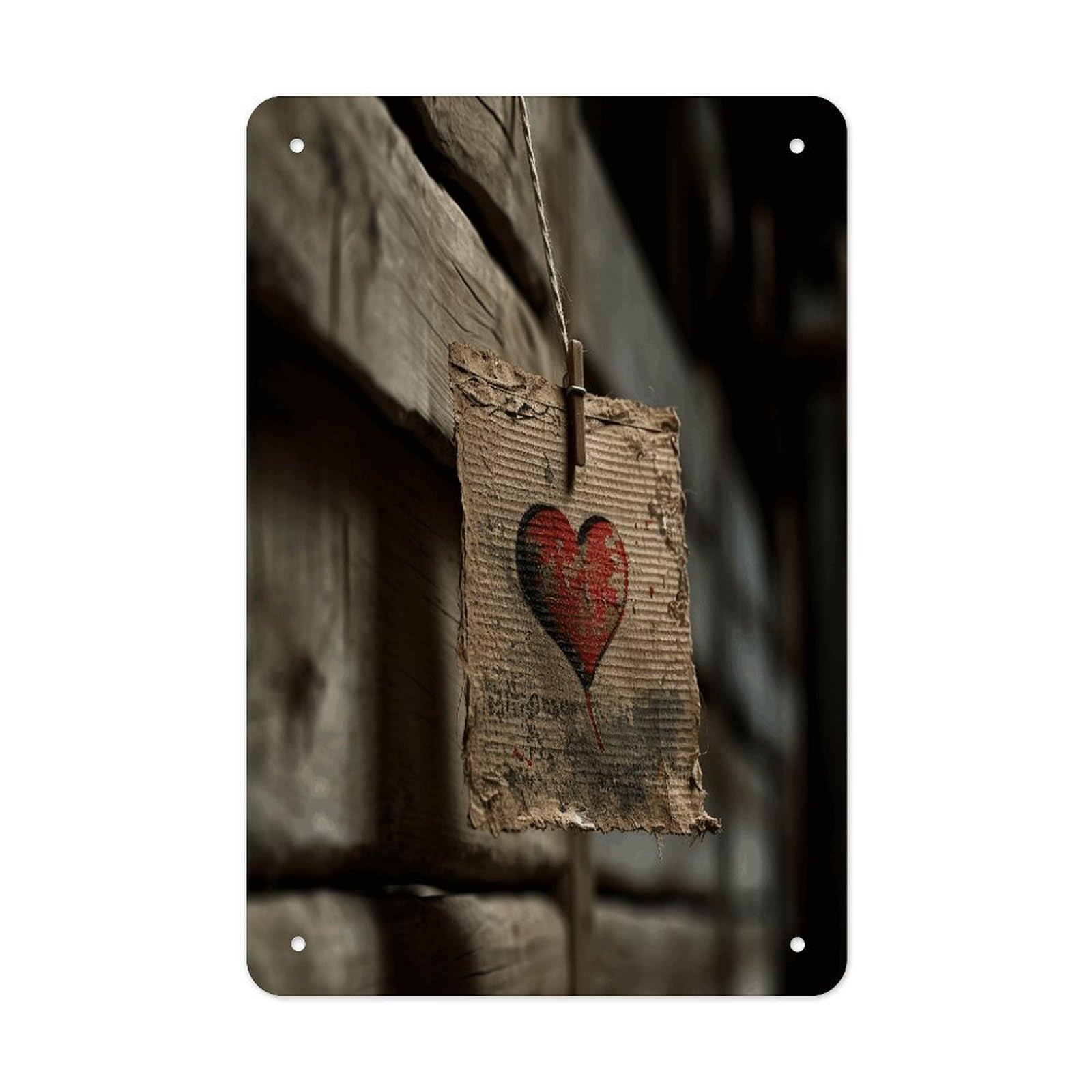 Hanging A Heart Metal Tin Sign Wall Decor Hanging Plaque