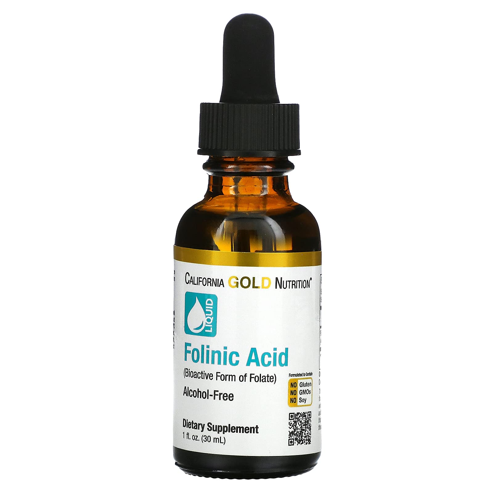 Amazon.com: Folinic Acid, Bioactive Form of Folate from Calcium Folinate,  Alcohol Free, 1 fl oz (30 ml) : Health & Household