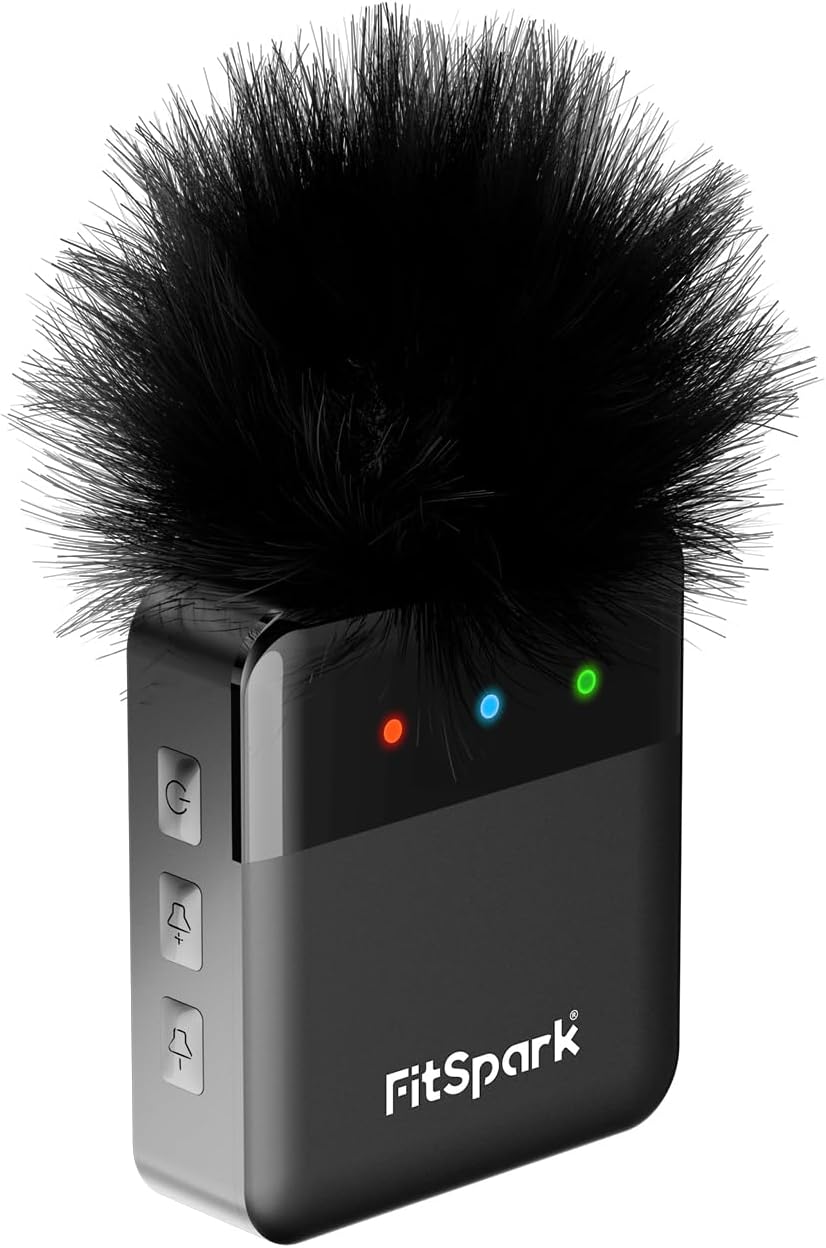 FitSpark FS Wireless Microphone Exclusively for Dolphin 1.0 Action Camera | DSP Intelligent Noise Reduction | Audio Frequency 50Hz~18KHz | 48K 16bit Audio Sampling Rate | SNR 78~89db…