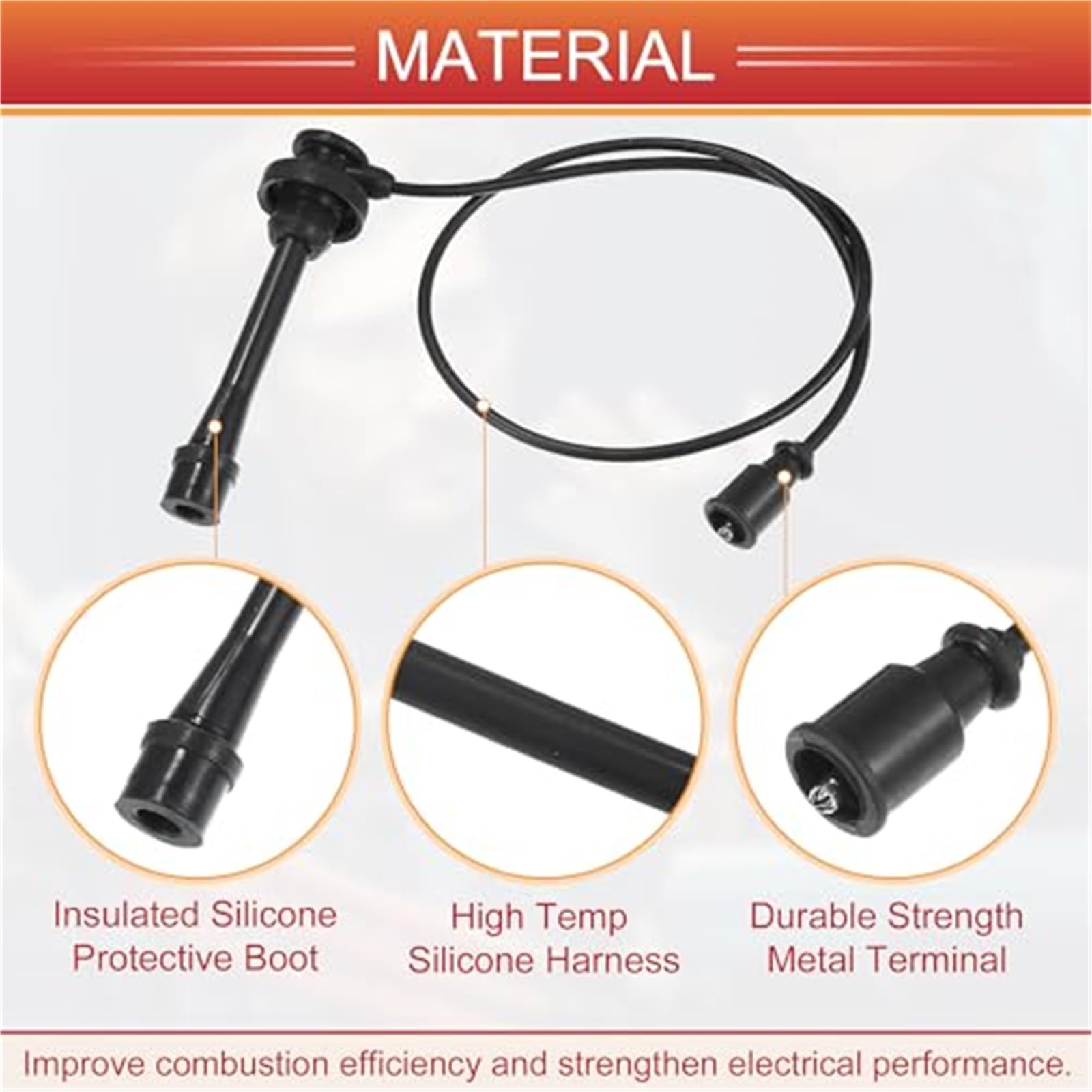 Przewody cewek zapłonowych do świec zapłonowych, kabel 5 mm, do Mitsubishi, Montero 2003-2006 V6 3.8L nr MN153270, opakowanie 3 szt. Przewód zapłonowy do samochodów