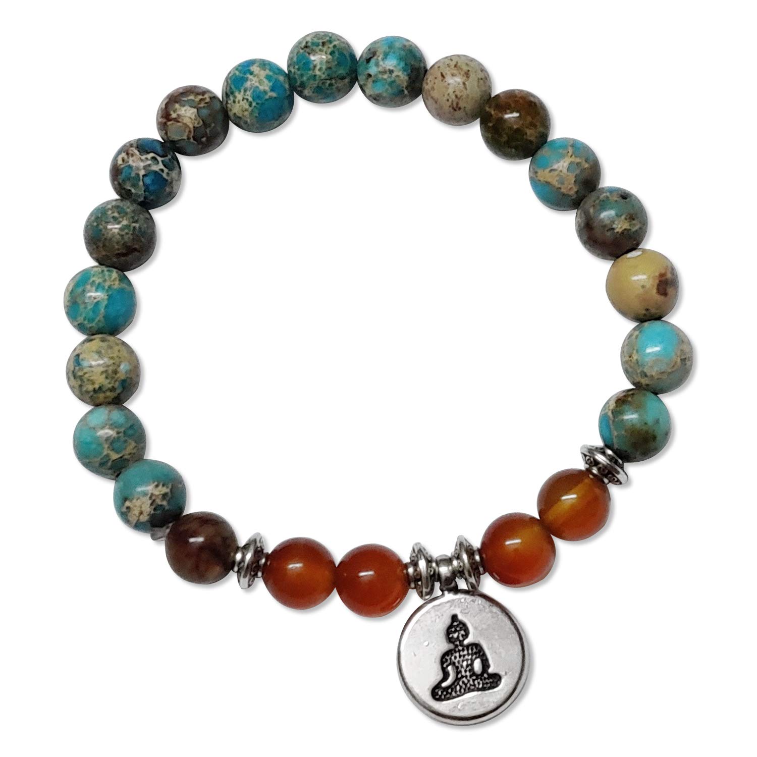 Young & Forever Gift D'vine Lotus Lion Tiger Charm Crystal Natural Stone Reiki Yoga Bracelet for Mens Women