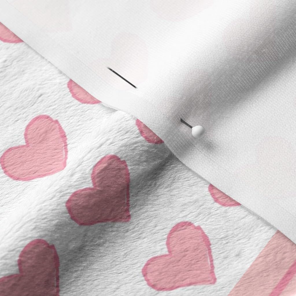 Spoonflower Fabric - Cute Guinea Pig Whole Cloth Wholecloth Quilt Pink Roses Cheater Printed on Minky Fabric by The Yard - Sewing Baby Blankets Quilt Backing Plush