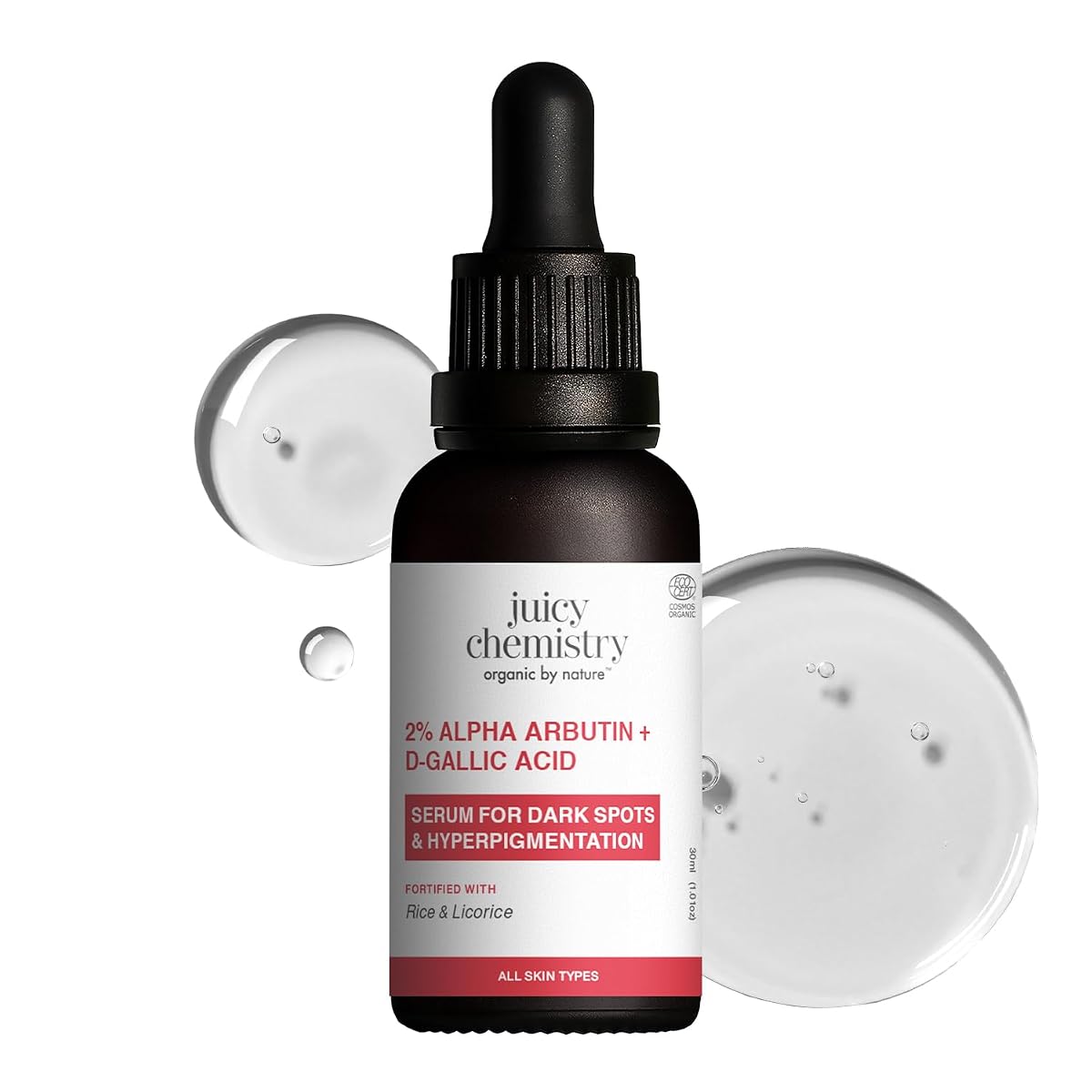 Juicy Chemistry 2% Alpha Arbutin + D-Gallic Acid Serum, 30 ml | Fades