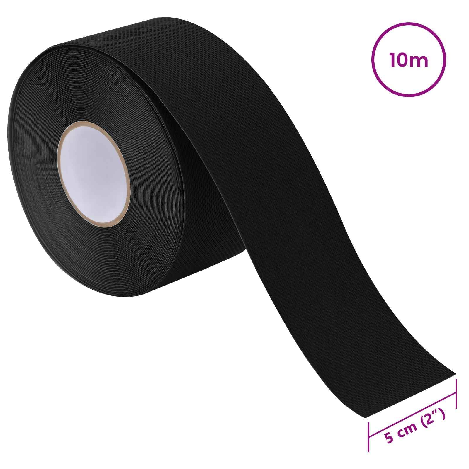 Cinta autoadhesiva de césped artificial de color negro, 10 x 0,05 m, cinta adhesiva de doble cara para montaje en balcón, jardín, terraza, fijación contra resbalones