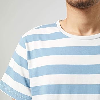 Striped T Shirt for Men Sailor Tee Red White Black Blue