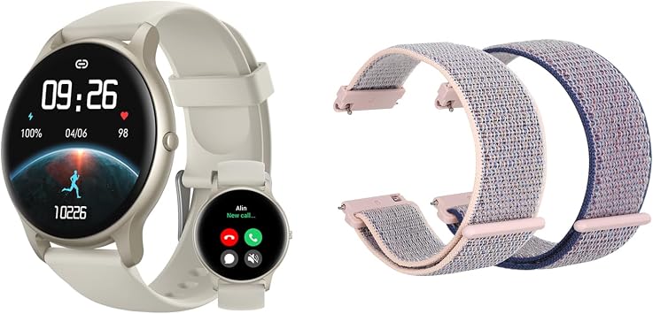 Parsonver PS01SL Smart Watch with Bluetooth Call Bundle with PSWB1G 22mm Watch Band
