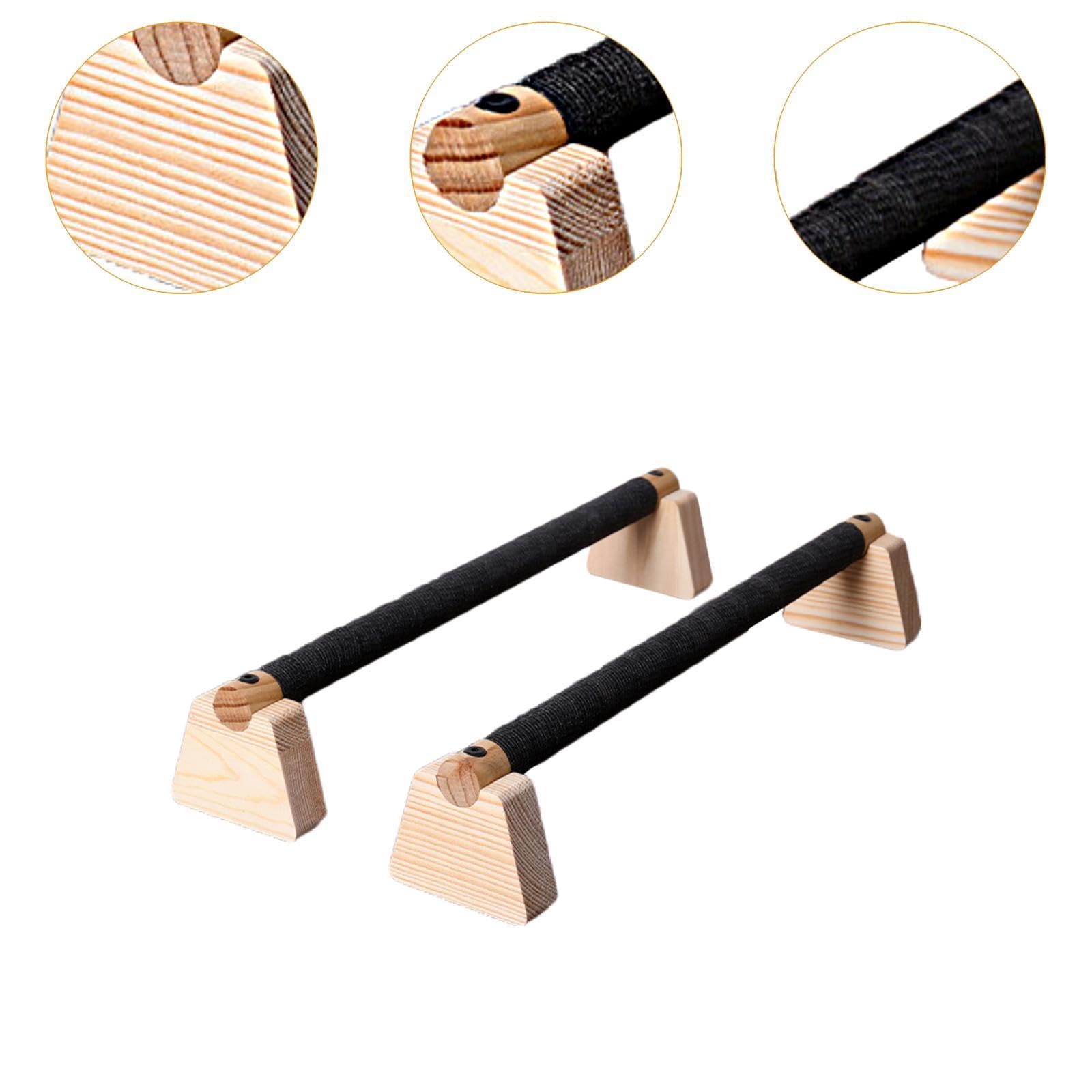 Set di 2 Supporti in Legno per Flessioni con Base Antiscivolo E Impugnatura Comoda per L'allenamento Muscolare, Adatti a Uomini E Donne, per Allen