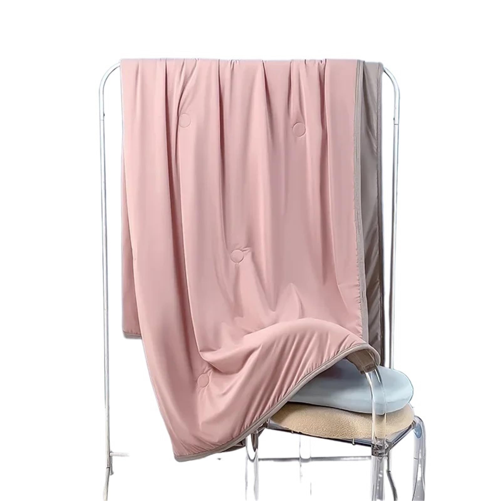 EBzvblxm Cooling Blanket for Summer, Cooling Silk Blanket Machine Washable Breathable Multicolor Multiple Sizes(Pink,100X150cm)