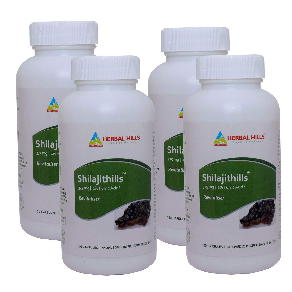 Herbal Hills Shilajit Capsules (120 Capsules (Pack of 4))